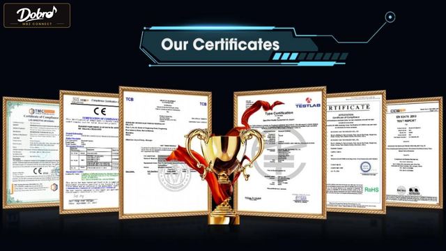 Certificats CE, RoHS, FCC